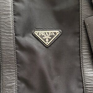Prada Black Nylon Tote with Logo